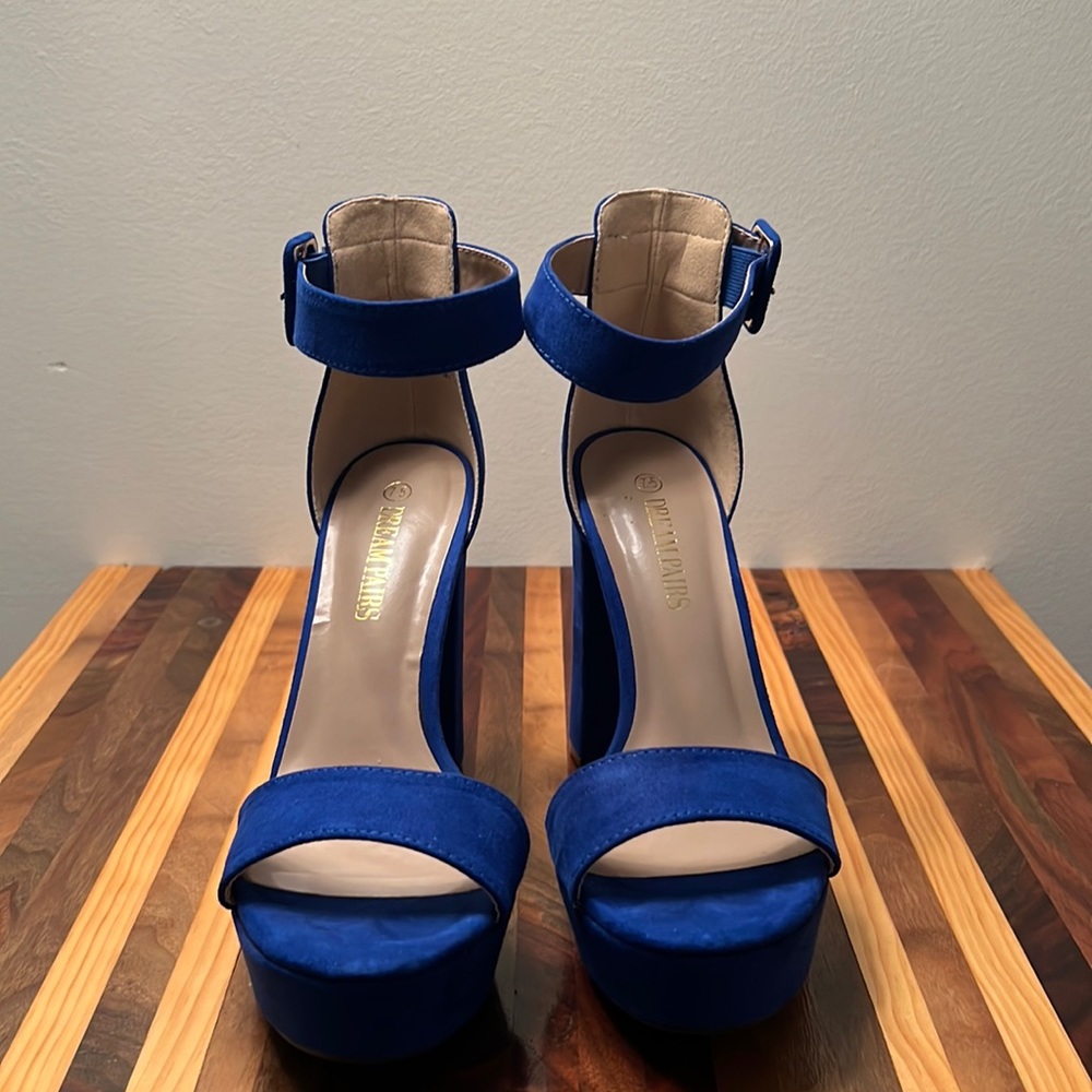 Dream Pairs - Platform Heel - Royal Blue - Size 7.5
